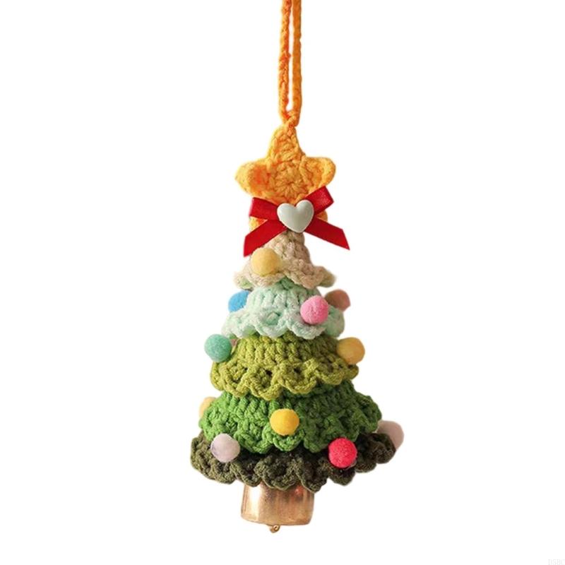 

Hand Knitted Christmas Tree Decoration Holiday Hanging Ornament for Car Interior светло-зеленый