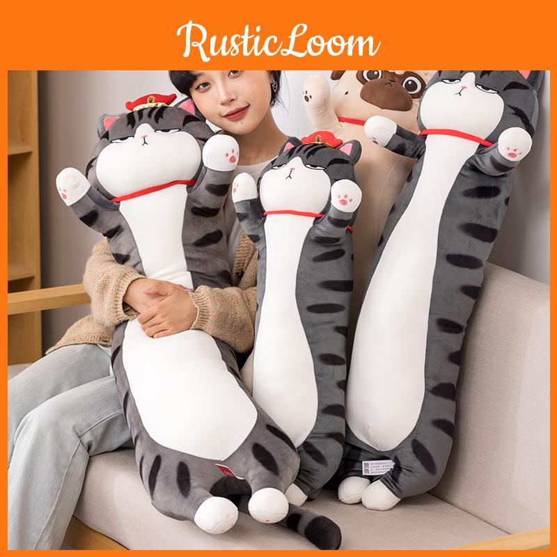 Cat Cartoon Fluffy Body Pillow In Eyecatching Black Colors For Home Accents