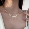 Double-layer Snake Bone Chain Necklace Women's Flat Sterling Silver Ins Hip-hop Personalized Retro Stacking Wear Simple Niche Short Neck Chain