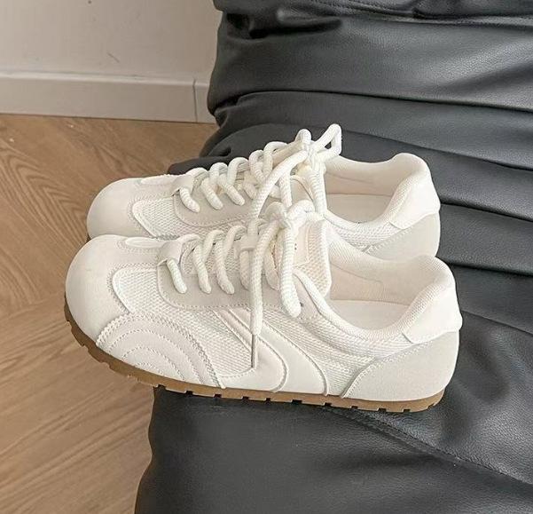 

Mesh little white shoes women s shoes 2025 autumn new versatile hollow breathable single mesh fashion sports board shoes mesh shoes 40 бежевый