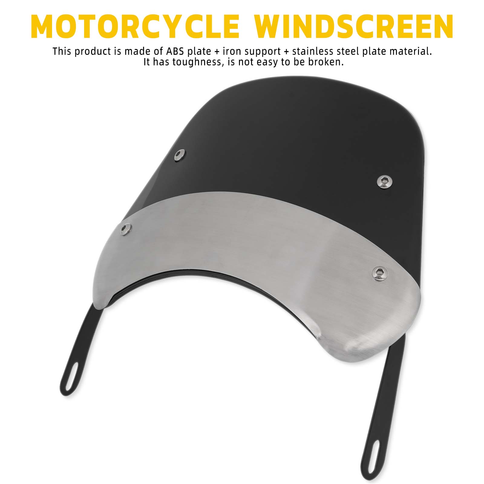 Pare-brise Universel Pour Phare Rond Moto 5 à 7 Pouces - Déflecteur D'air, Protection Vent Et Insectes, Facile à Monter - Noir