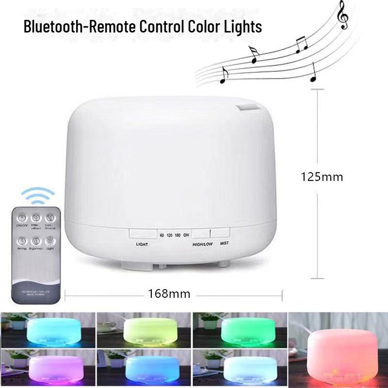 Difuzor și umidificator cu ultrasunete pentru aromaterapie MUJI 500ML, cu telecomandă și lampă cu uleiuri esențiale pentru casă sau dormitor.