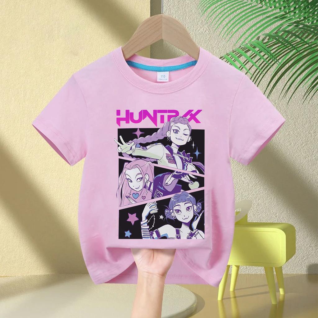 Children's Clothing T Shirt Summer New KPop Demon Hunters Kids Girls Boys Girls T-shirt Casual O-Neck Short Sleeve Tops