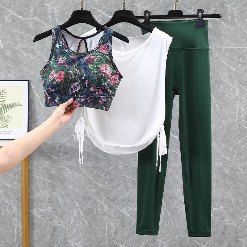 Damski strój do jogi i biegania z wysokim stanem, szybkoschnący - Podnoszący biodra, zestaw fitness na wiosnę/jesień