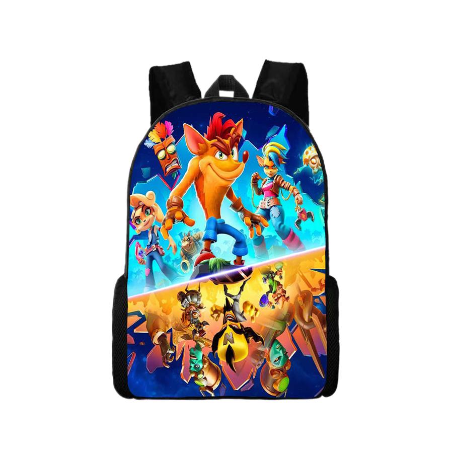 

Crash Bandicoot Аниме Мультфильм Мультфильм Окружающий Детский Школьный Рюкзак Ученики Начальной и Средней Школы Рюкзак Большой Вместимости