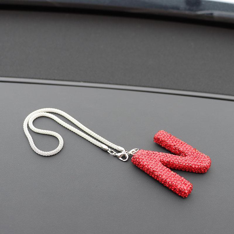 Rhinestone Ceramic Cross Pendant for Car Mirror Decor