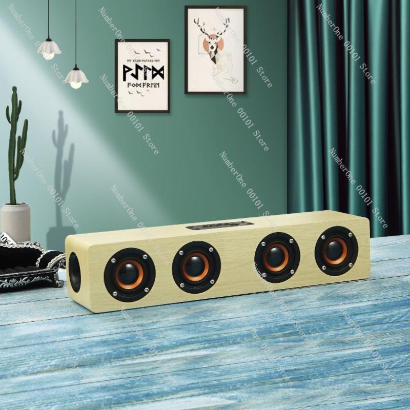 Wooden Bluetooth Speaker Wireless Stereo Sound Box For Home Computer Phone TV TF Card AUX USB Audio Player Gift Portable