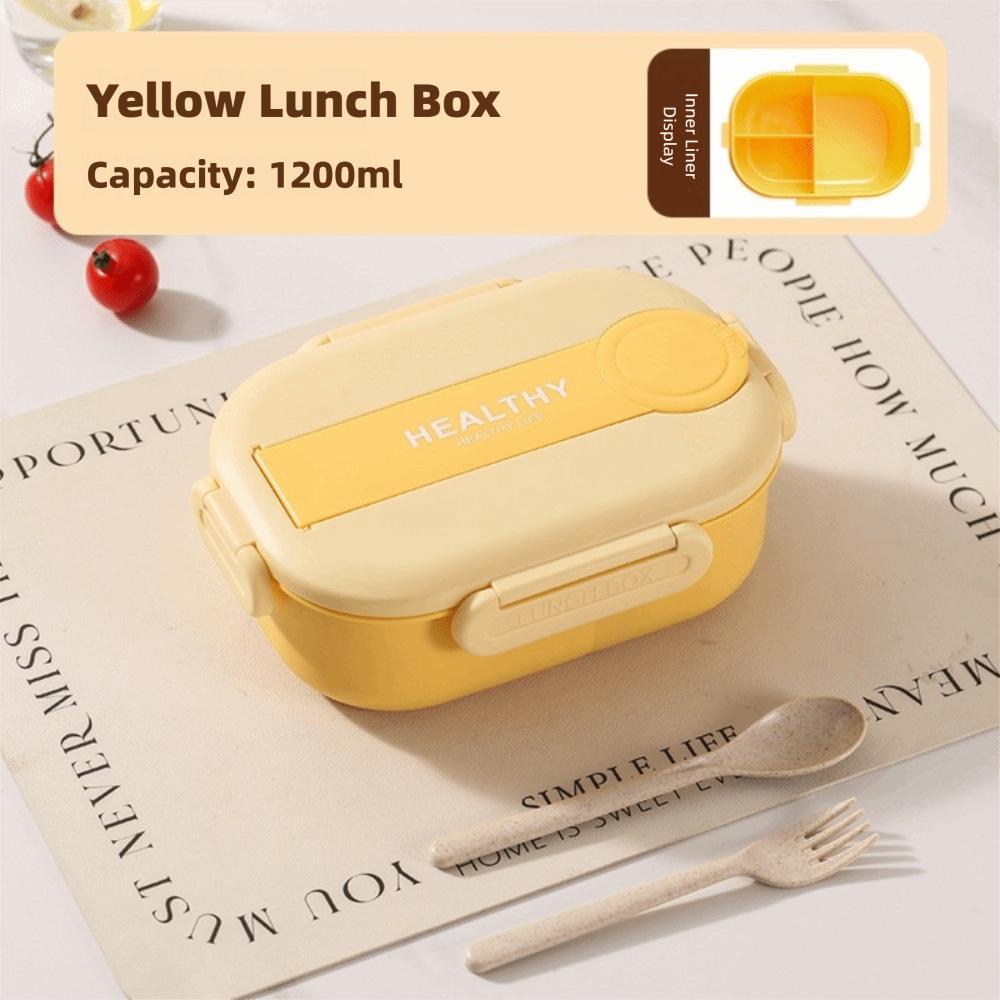 

Divided Insulated Lunch Box Microwavable Food Storage Box Student Lunch Box Outdoor Picnic жовтий