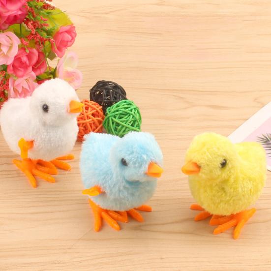 6Pcs Clockwork Toys Plush Chick Wind-up Toys Realistic Appearance Simulated Chick Figures Fluffy Chick Toys
