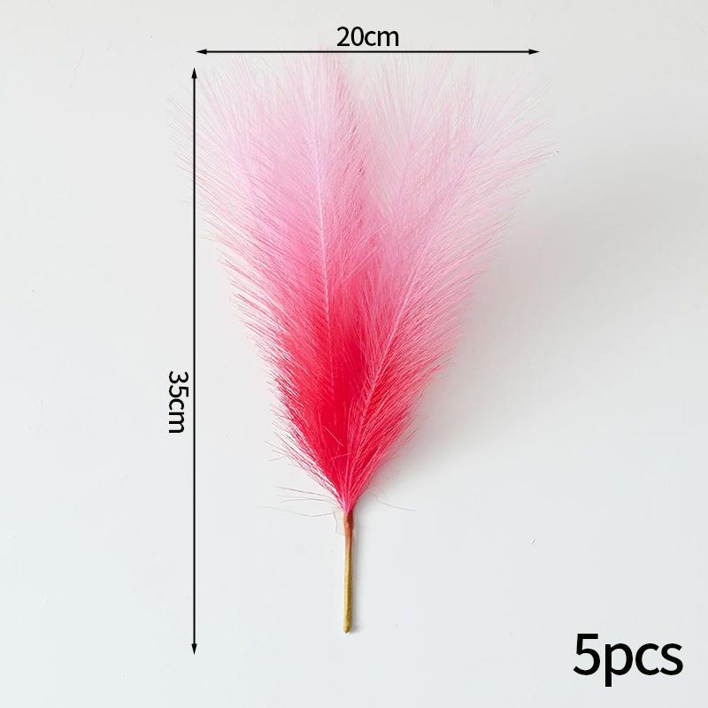 Simulated Reed Pampas Grass Artificial Plant Colorful Feather Decoration For Wedding Banquet Arrangement Shop Store Decor Props