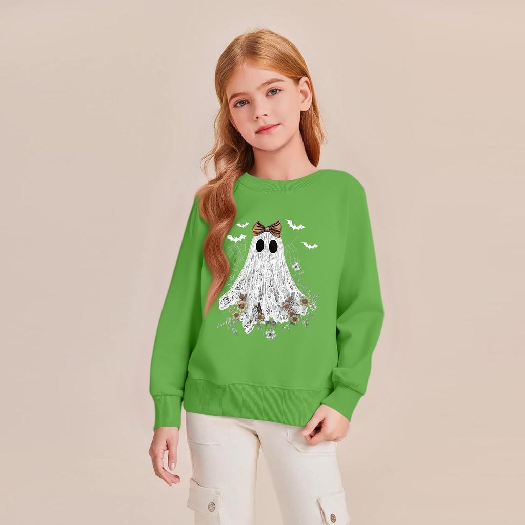 Children's Fashion Loose-fitting Casual Halloween Long-sleeved Printed Round Neck Sweatshirt