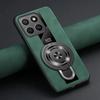 For Magsafe Wireless Charging Cover For Xiaomi 15T Pro 17T Pro PU Leather Shockproof Ring Stand Holder Case For Xiaomi 17 Max