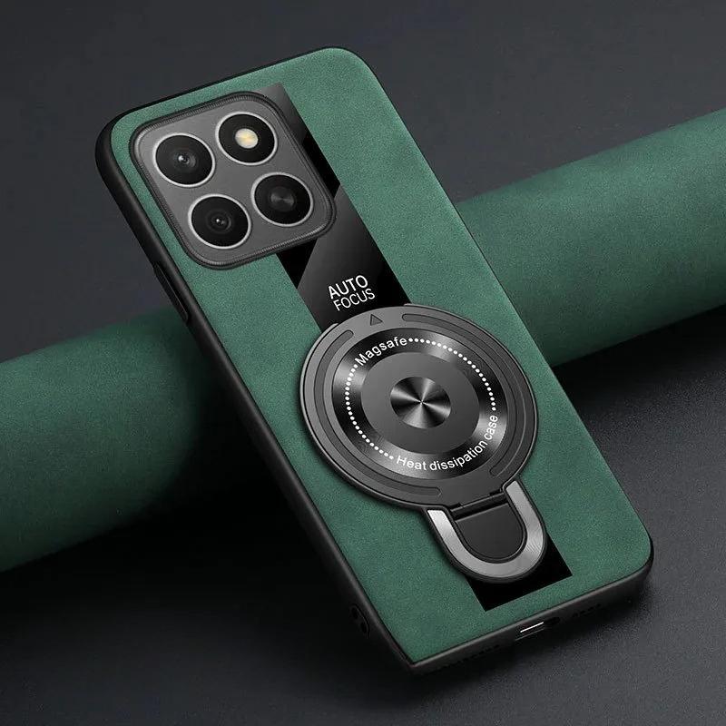 For Magsafe Wireless Charging Cover For Xiaomi 15T Pro 17T Pro PU Leather Shockproof Ring Stand Holder Case For Xiaomi 17 Max