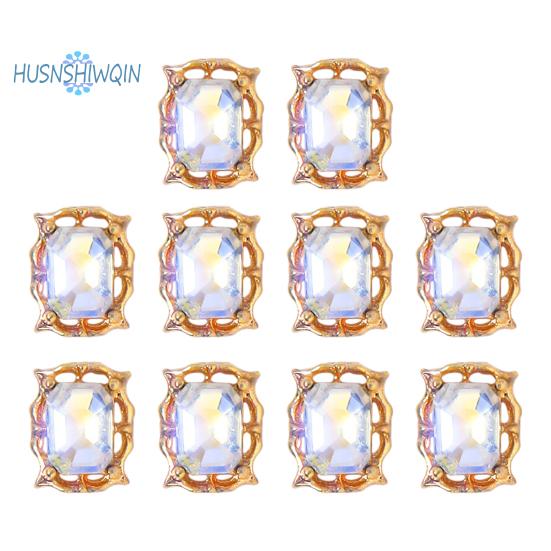 

10 шт., аксессуары для ногтей, блестящие трехмерные блестящие блестящие стразы, сделай сам, дворцовый стиль, аксессуары для дизайна ногтей, маникюр, очарование, поставка для маникюрного салона C белый/золотой