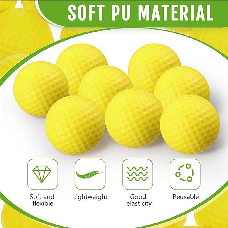 Yellow PU Foam Golf Balls Sponge Elastic Indoor Outdoor Practice Training