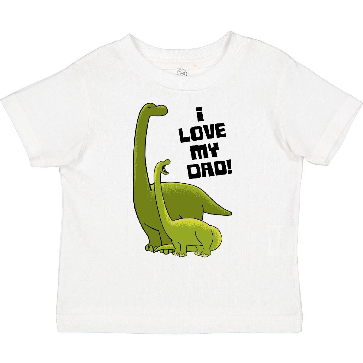 Inktastic I Love My Dad With Baby And Daddy Brontosauruses Toddler T-Shirt Dino 160