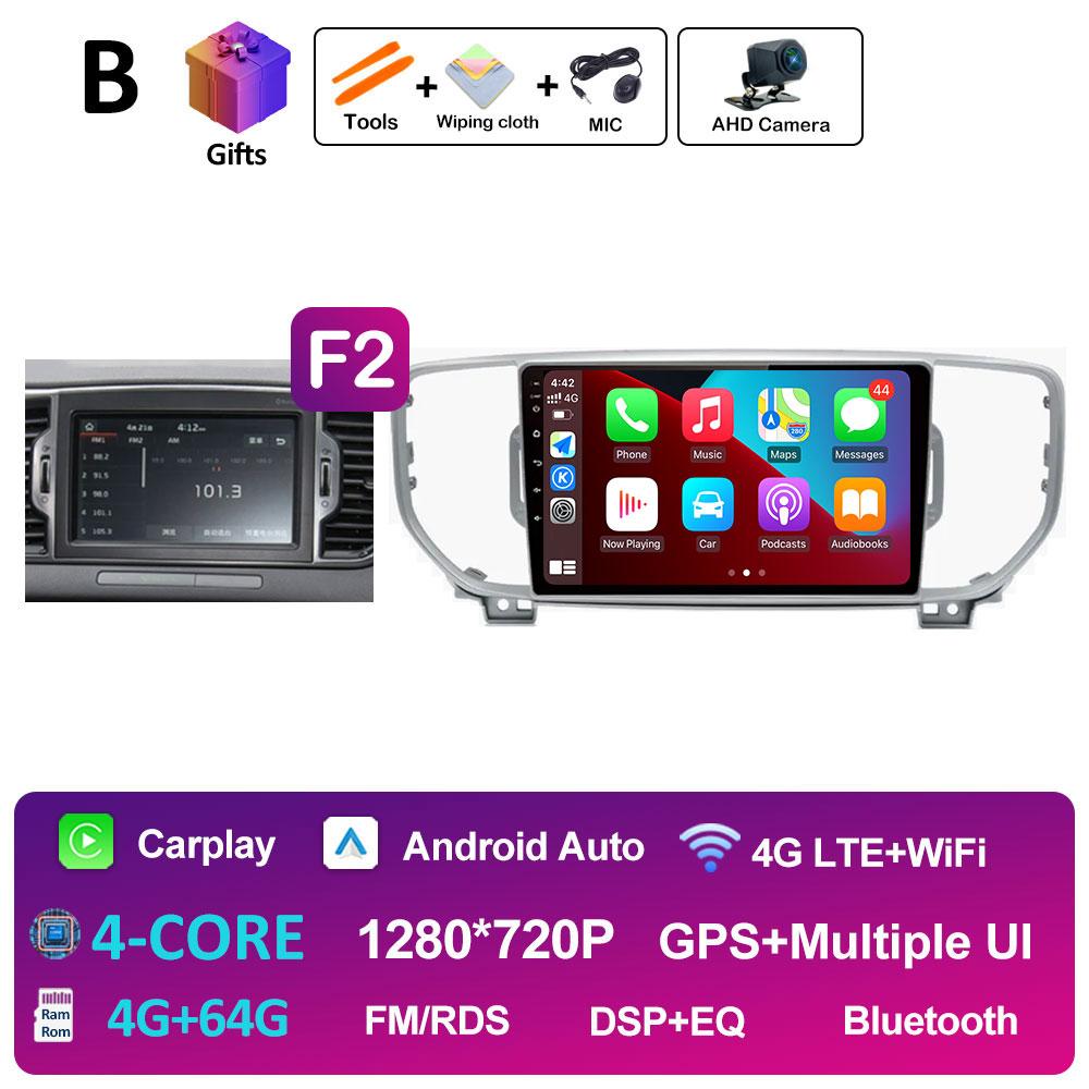 Bluetooth Android 14For KIA Sportage 4 QL 2016 2017 2018 Navigation GPS Car Radio Video Player Wireless Carplay WIFI Accessories