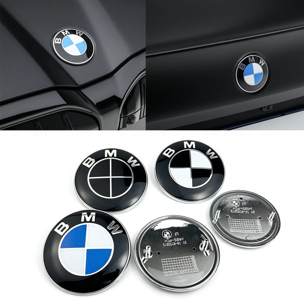 Car Hood Emblem Front Bonnet Logo Trunk Badge 2Pcs 74mm 82mm For BMW E46 E90 E39 E60 E36 E30 E61 E91 E92 E87 F10 F20 F30 X3 X5 DA2