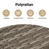 5 Piece Garden Dining Set with Cushions Gray Poly Rattan