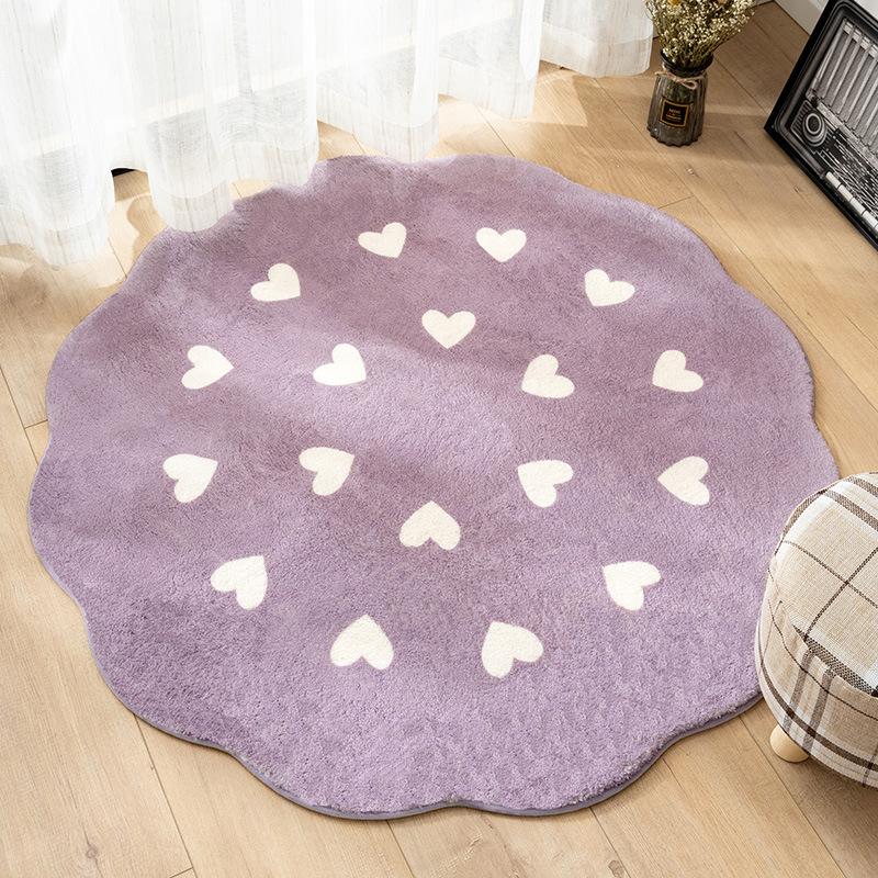 

Nordic Plush Carpet Fluffy Soft Baby Crawling Mat Thickened Round Rug for Living Room Bedroom Decoration 80x80CM