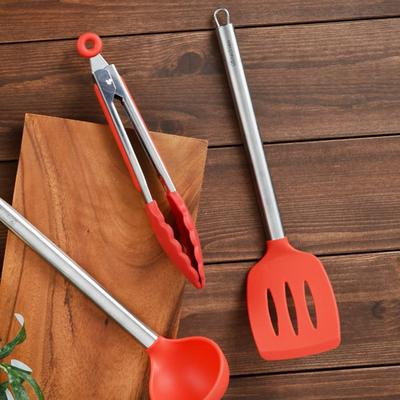 Manche en acier inoxydable coloré Spatule en silicone