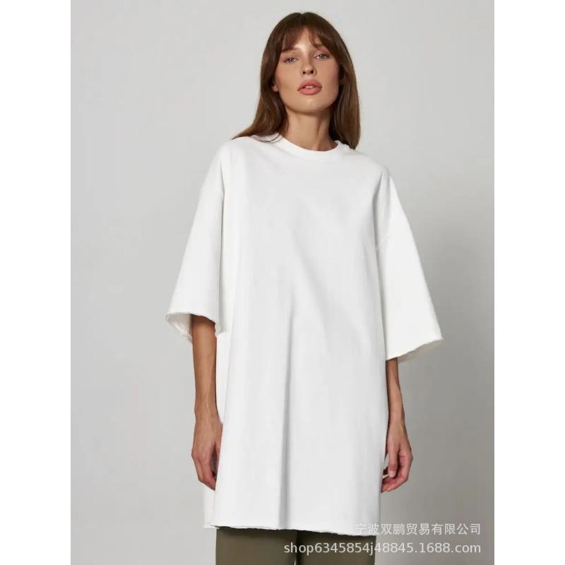 Women's Spring and Summer Solid Colour Short Sleeve Loose T-shirt