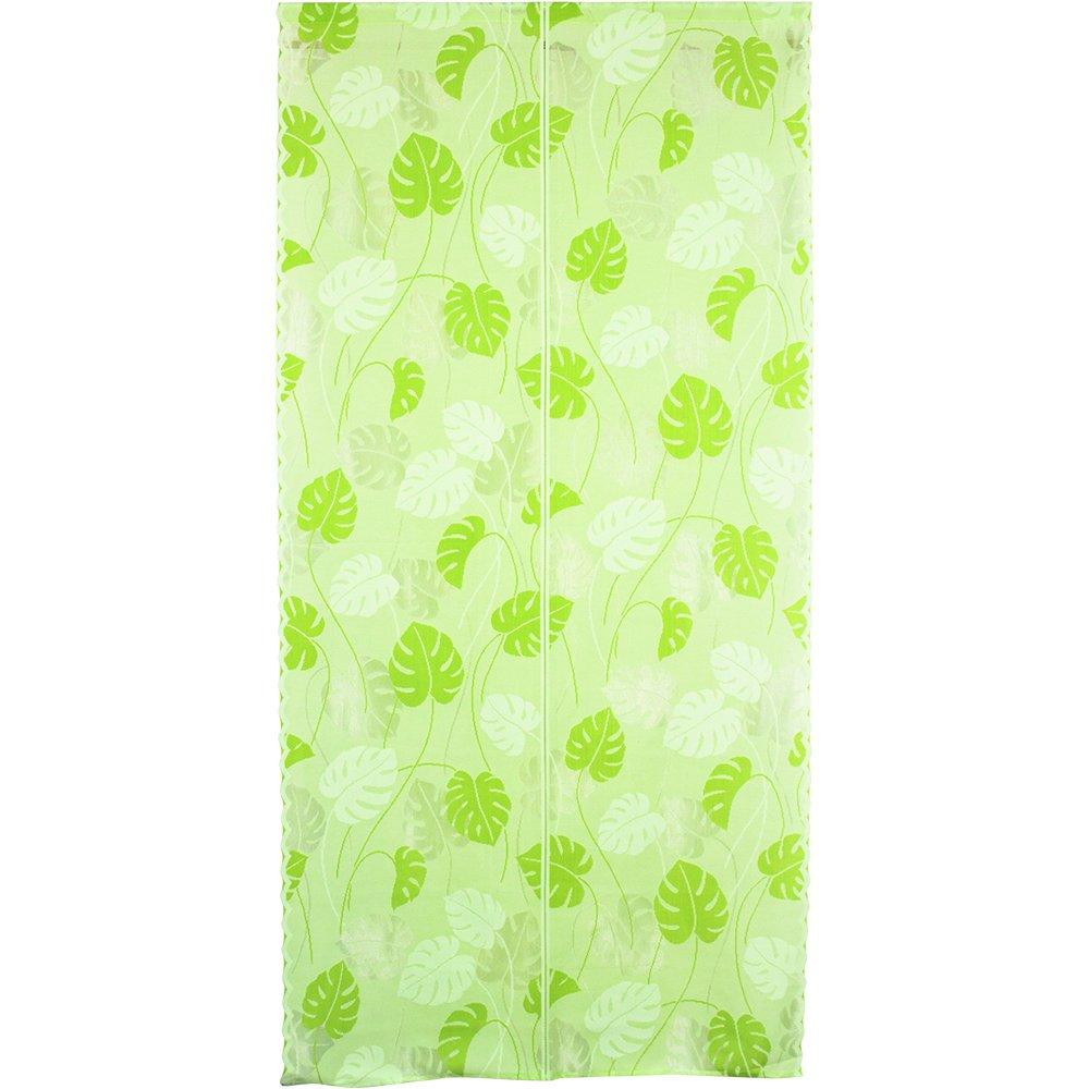 

Arie Noren Mirror 85 x 170 Green Japanese-Made Curtain, Flame-Retardant Monstera, cm,