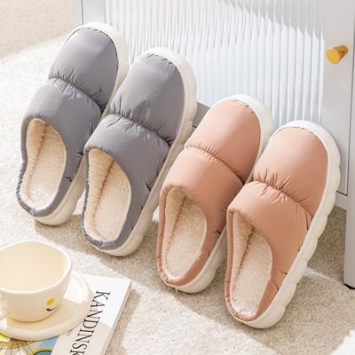 New Autumn and Winter Cotton Slippers Couple Indoor Thick Bottom Non-slip Home Warm Plush Men's and Women's Slippers