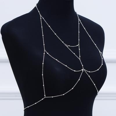 European and American New Fashionable and Sexy Versatile Chest Chain Jewelry Alloy Bikini Body Chain