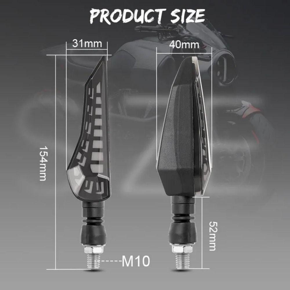 2pcs New Motorcycle LED Turn Signal Light Black ABS Indicator Lamp Brake Stop Lamp Directional Sequential Turn Signal Lamp