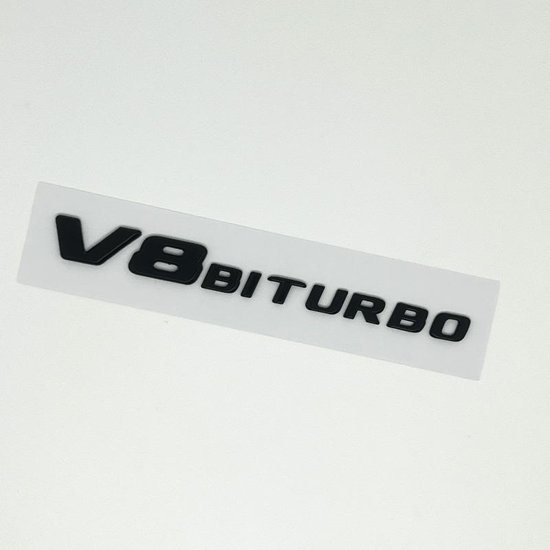 wlscf9 3D ABS V8 Biturbo Car Emblem Fender Badge Decal for C63S E63 CLS63 - Sticker Accessory for Enhanced Vehicle Identification