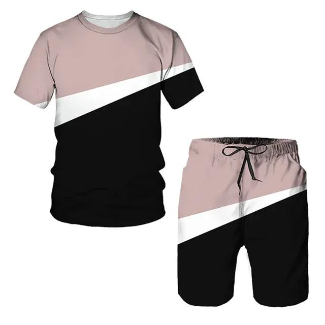 Sommer Männer Trend Trainingsanzüge Mode Harajuku Oansatz Kurzarm Übergroßen T Freizeit Shorts 2 Stück Outfit Outdoor Sport Sets