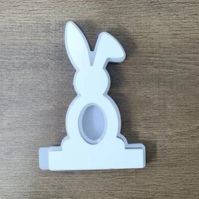Rabbit Candle Holder Molds with Base for Making Easter Decorations Candle Holder Tealight Holder Table Ornament