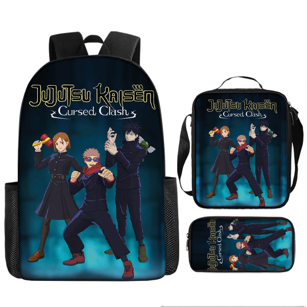 Spell Return Battle School Bag Elementary School Student Animation Backpack Large Capacity Three-piece Set