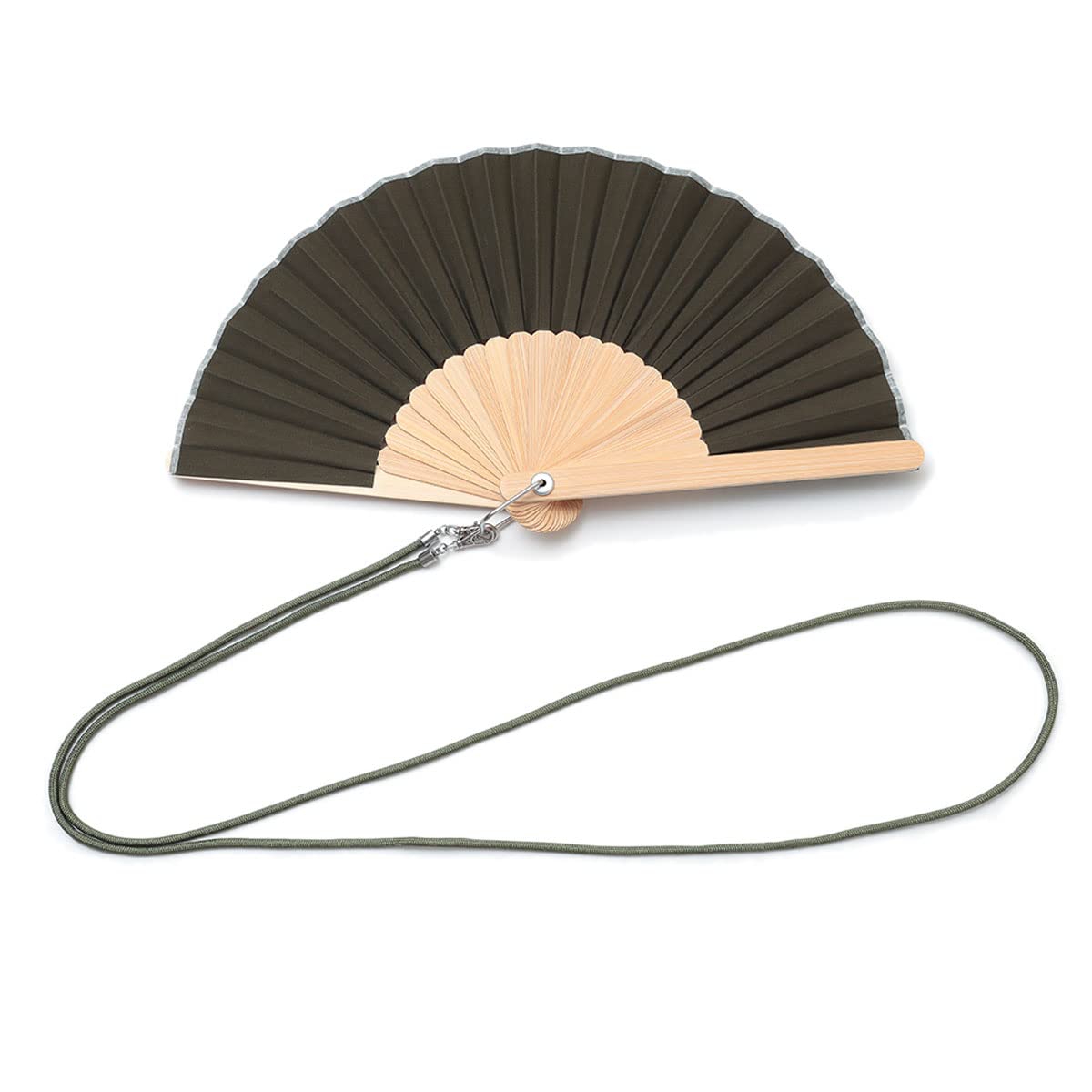 Shoroku Summer Fan with Day Stylish Green Fan [Nishikawa Shoten] Strap, Outdoor, Khaki, Men s, Father s Gift, Present,