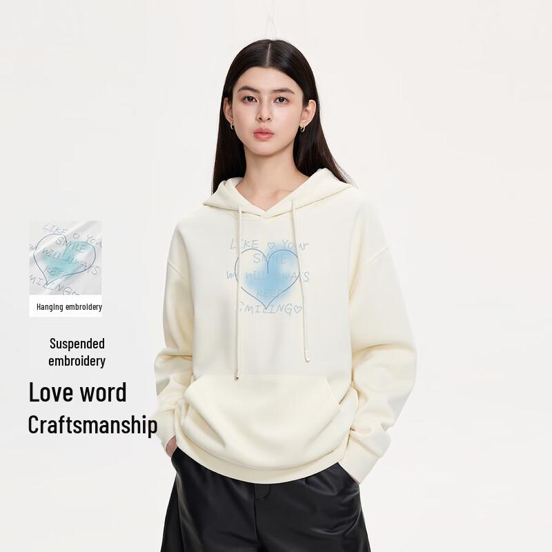 

FivePlus Women s Heart Print Long Sleeve Loose Hoodie M