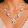 Milky Opal Gemstone Silver Necklace, 925 Sterling Silver Handmade Women Necklace, White Opal Jewelry For Women RN-2-22
