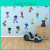 Sonic Pattern Self Adhesive Wall Sticker Background Decor For Kids Room Living Room Bedroom And Hallway