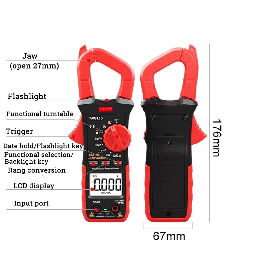 New Digital Clamp Meters AC/DC Current Voltage True RMS Mini Auto Range VFC Capacitance Non Contact Multimeter