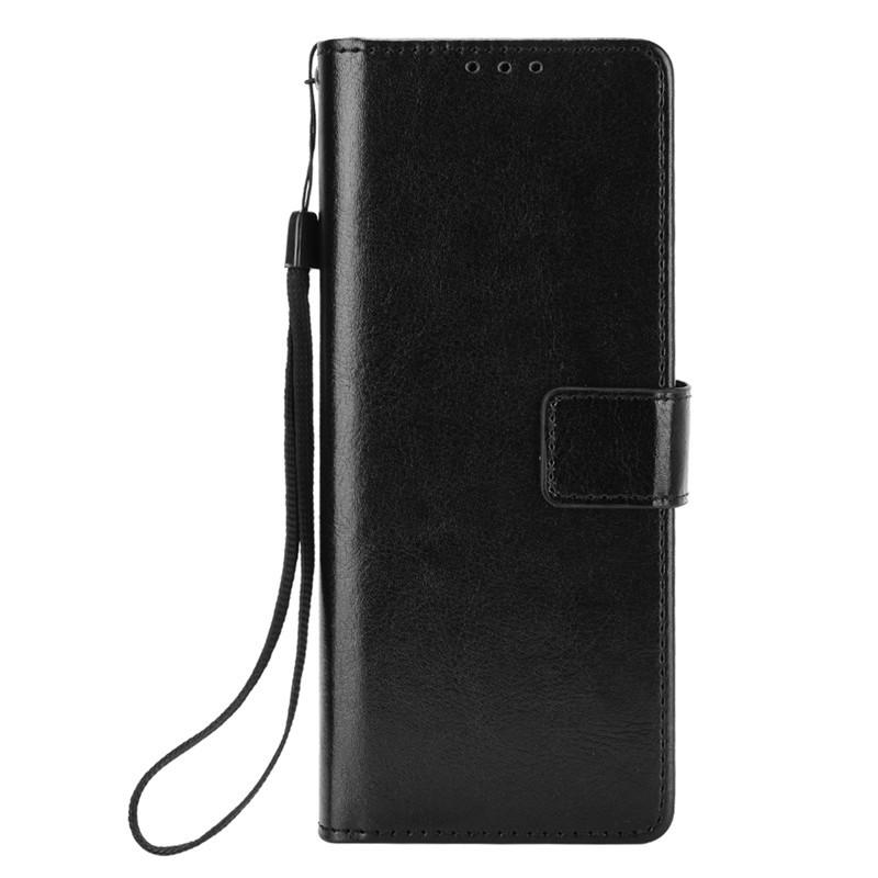 Carcasă potrivită pentru telefonul Samsung Z Fold2 cu slot pentru carduri și flip cover, Carcasă protectoare Galaxy Z Fold2 5G cu model piele crazy horse