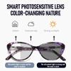 Ladies Fashion Multifocal Presbyopia Glasses Luxury Cat Eye Outdoor Anti-UV Eyeglasses Prescription Pochromic Bifocal Eyewear
