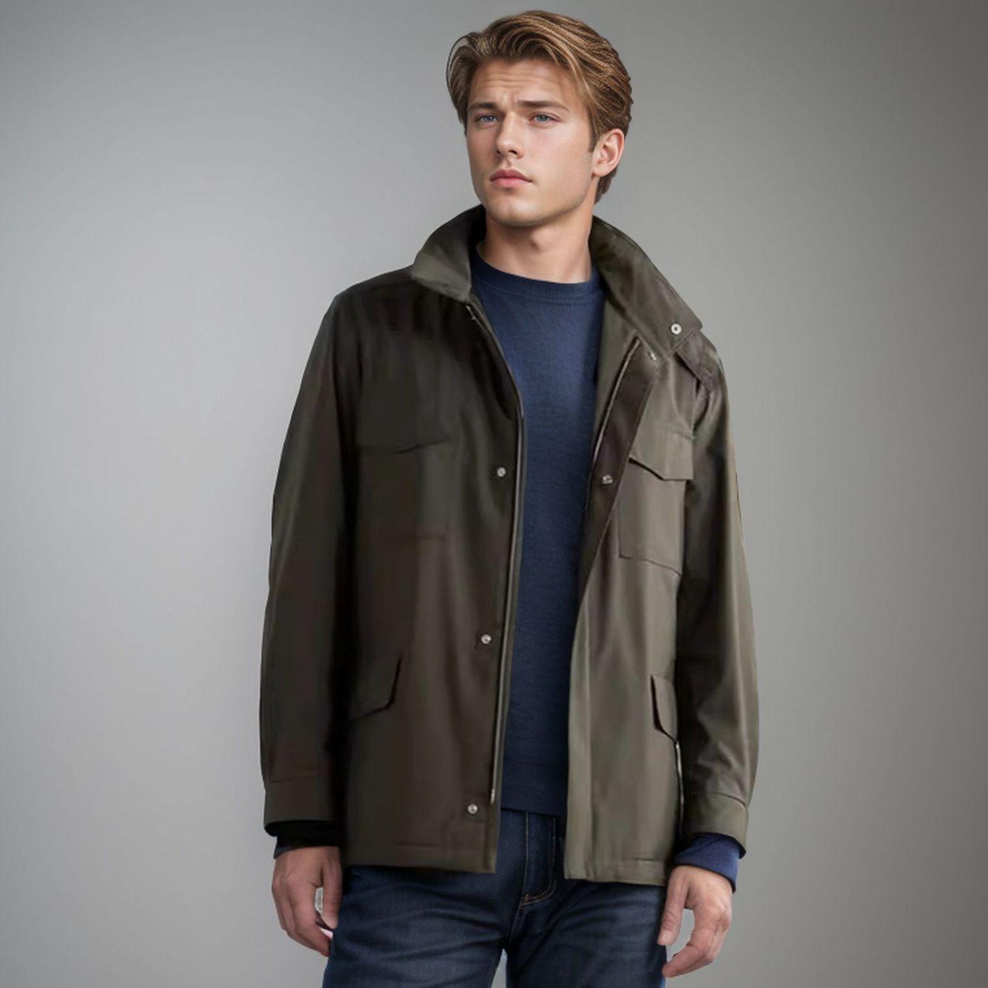 Men s Retro Workwear Style Jacket with Multi-Pockets - 2025 Spring/Autumn Collection XL