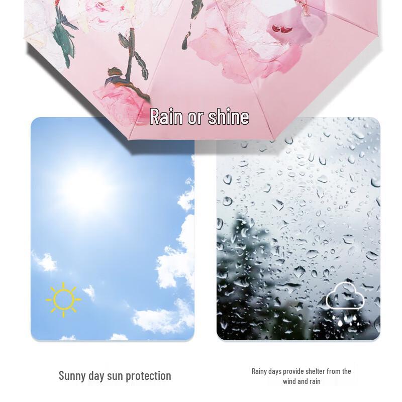 Nanqiao Double-Sided Floral Sun & Rain Umbrella