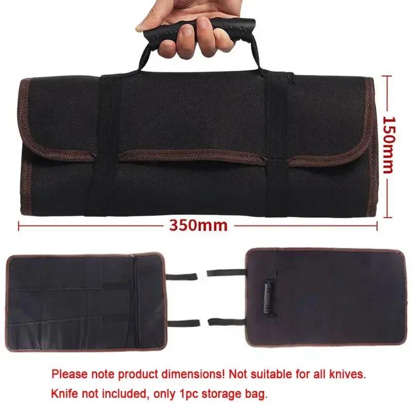 Portable Chef Knife Bag with Adjustable Straps Kitchen Cooking Chef Knife Carrying Storage Pockets Cooking Tools Accessories