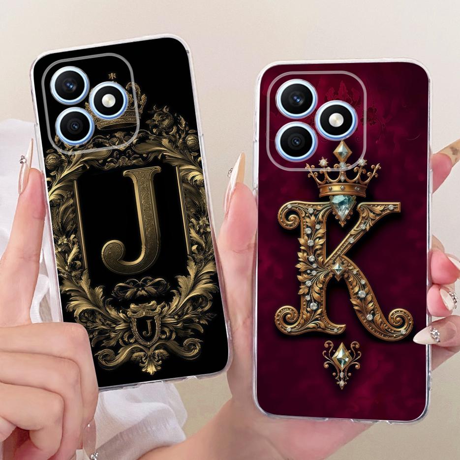 For Honor X8d Case Cute Crown Letters Cover 6.77'' Soft Silicone Slim Phone Case For Honor X8d X 8d HonorX8d 4G Back Cover Coque