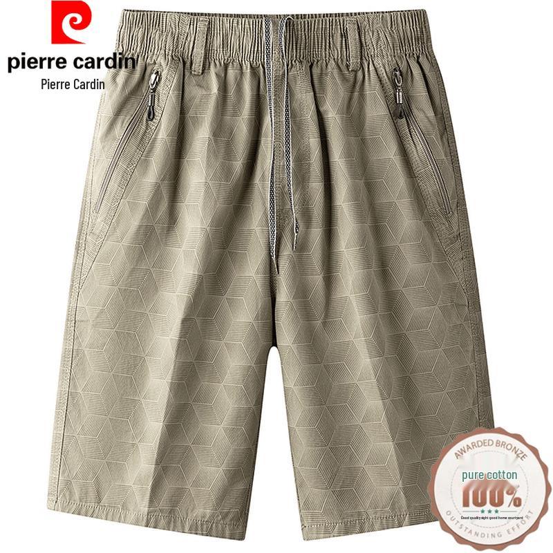 

Pierre Cardin Men s Summer 100% Cotton Plaid Five-Point Shorts XL