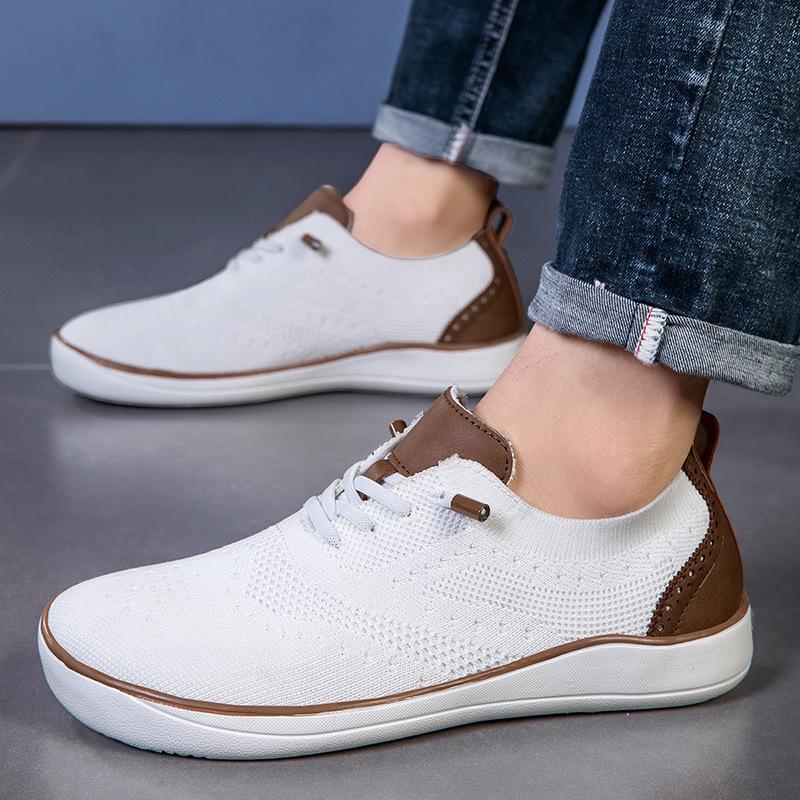 Men's Cross-Border Slip-On Shoes: Breathable Mesh Fly-Knit, Lightweight, Super Soft, Sizes 46-48 for Summer