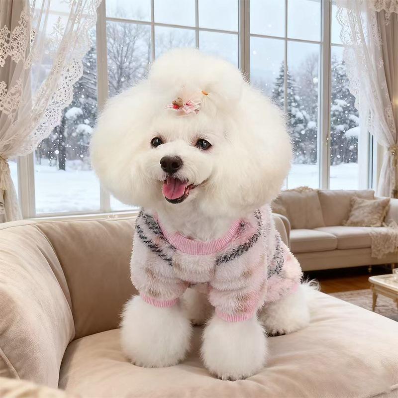Dog clothes dopamine pet clothes thickened warm dog fleece classic plaid teddy fight dog clothes