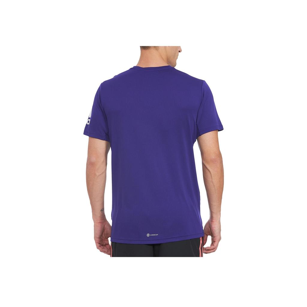 Adidas Logo Print Solid Color Crew Neck T-Shirt Men Tops Purple HB7482