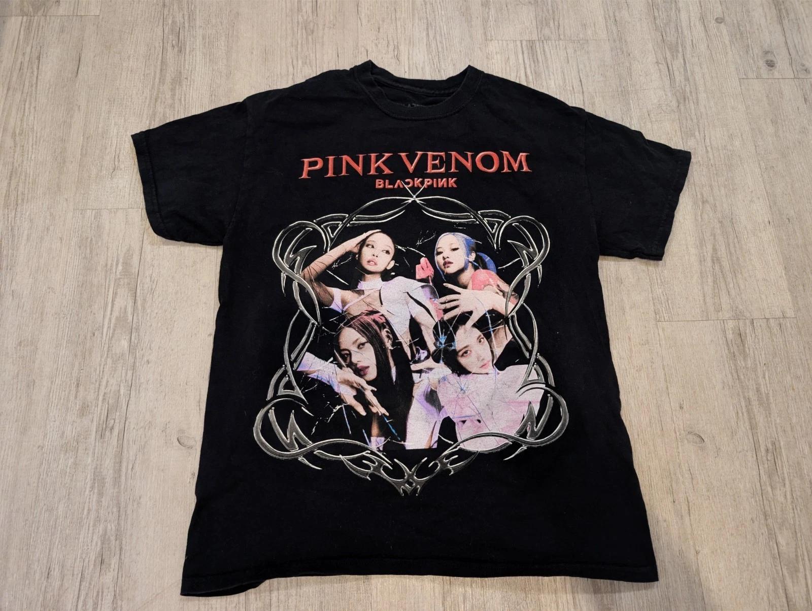 Cotton On Blackpink Pink Venom Graphic 100% Cotton T-shirt Mens Tees Top Unisex Kpop Size XXS Black M